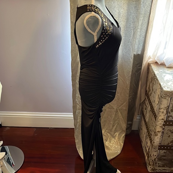 Thalia Sodi Size S Small Black Beaded Formal STRETCH Dress NWT Macy's - Picture 4 of 4